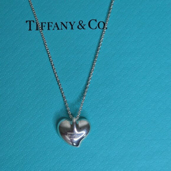 Tiffany &Co. Curved Heart on a 16" Chain - Picture 1 of 5